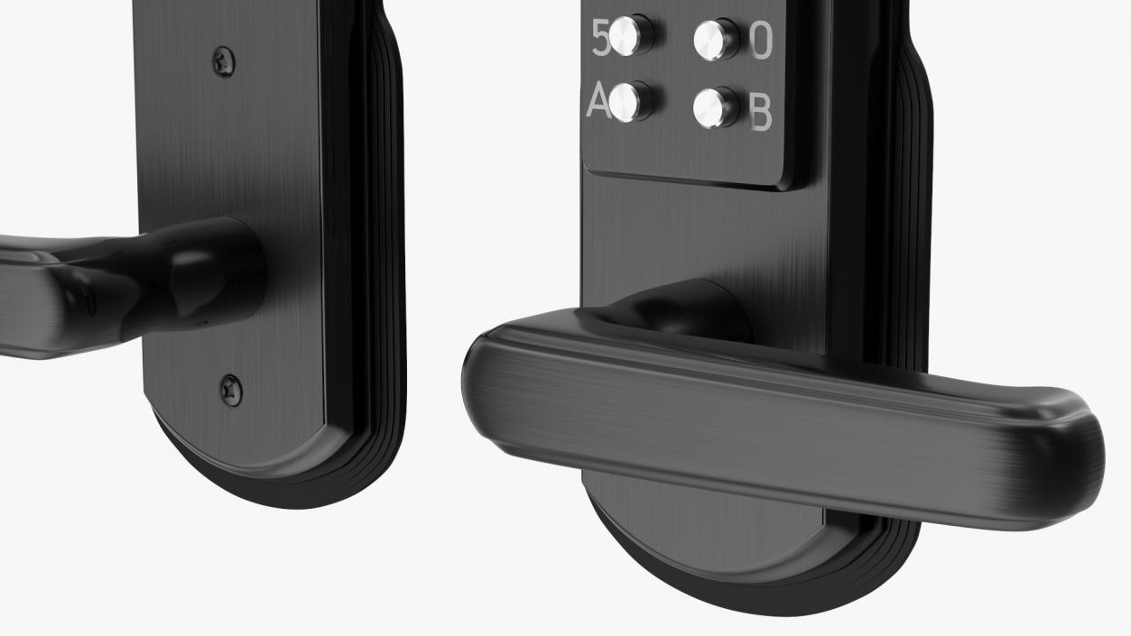 Keypad Door Lock Black 3D