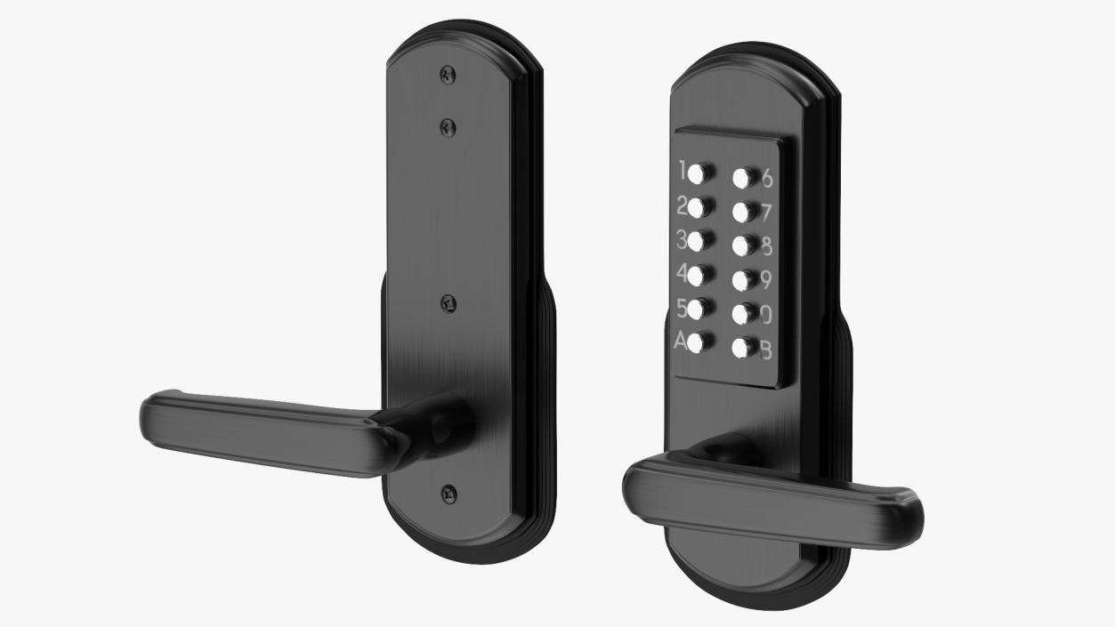 Keypad Door Lock Black 3D