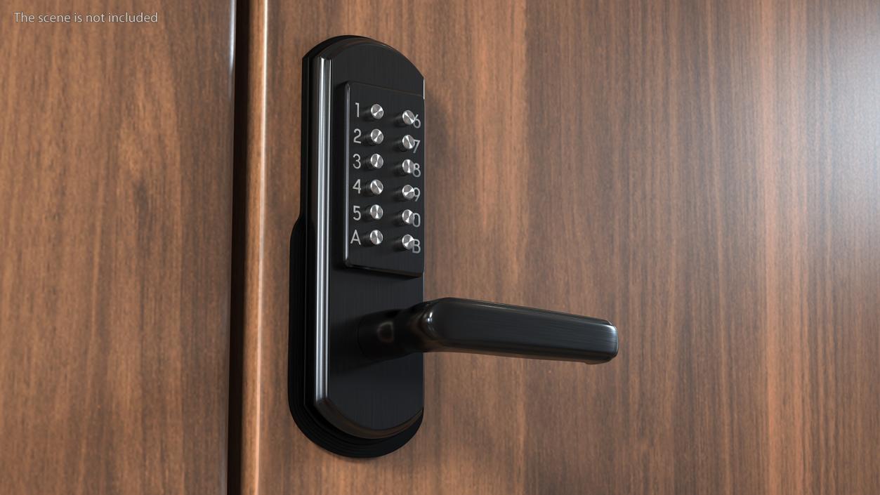 Keypad Door Lock Black 3D