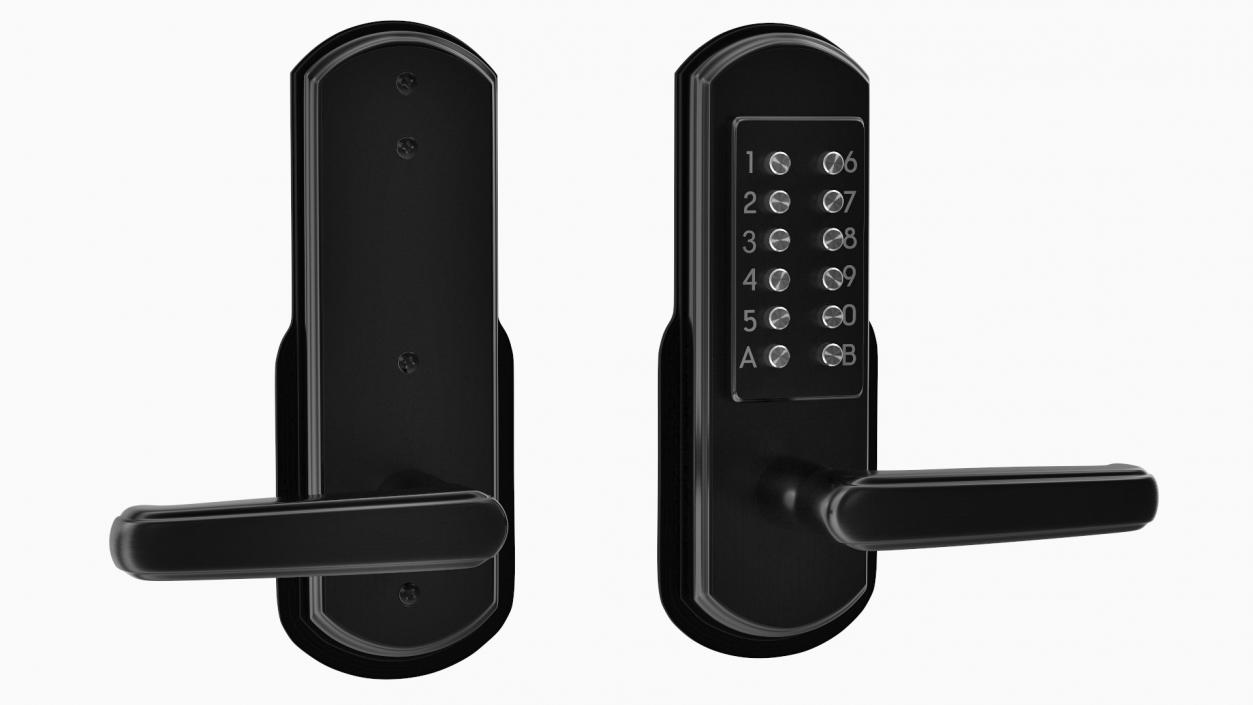 Keypad Door Lock Black 3D