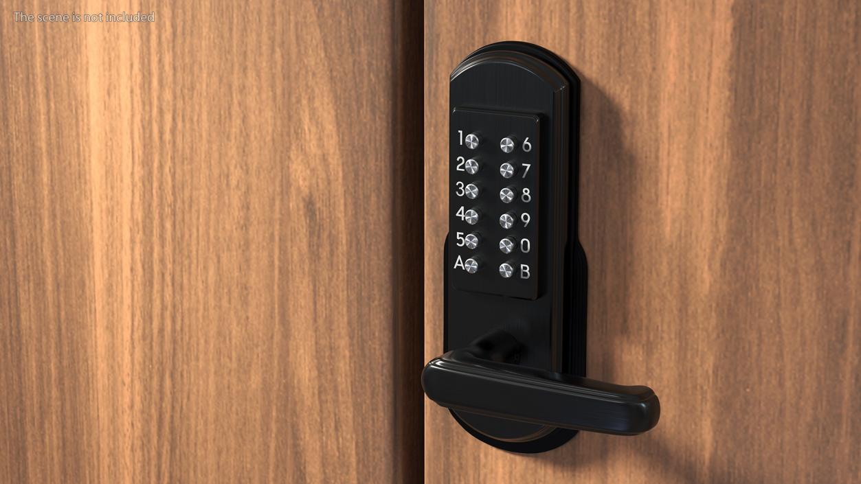 Keypad Door Lock Black 3D