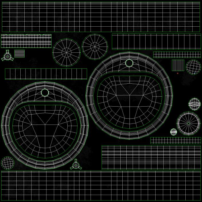 Round Single Kitchen Sink with Tap 3D model