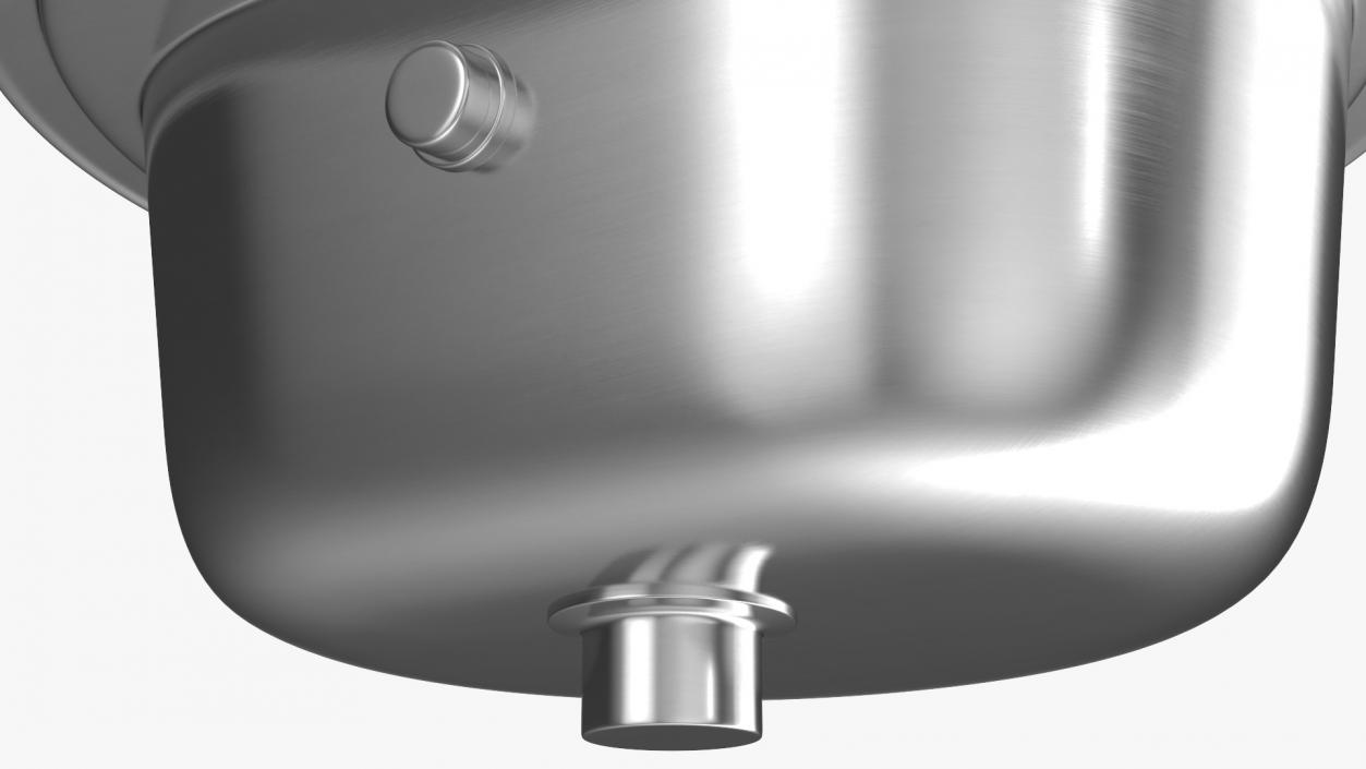 Round Single Kitchen Sink with Tap 3D model