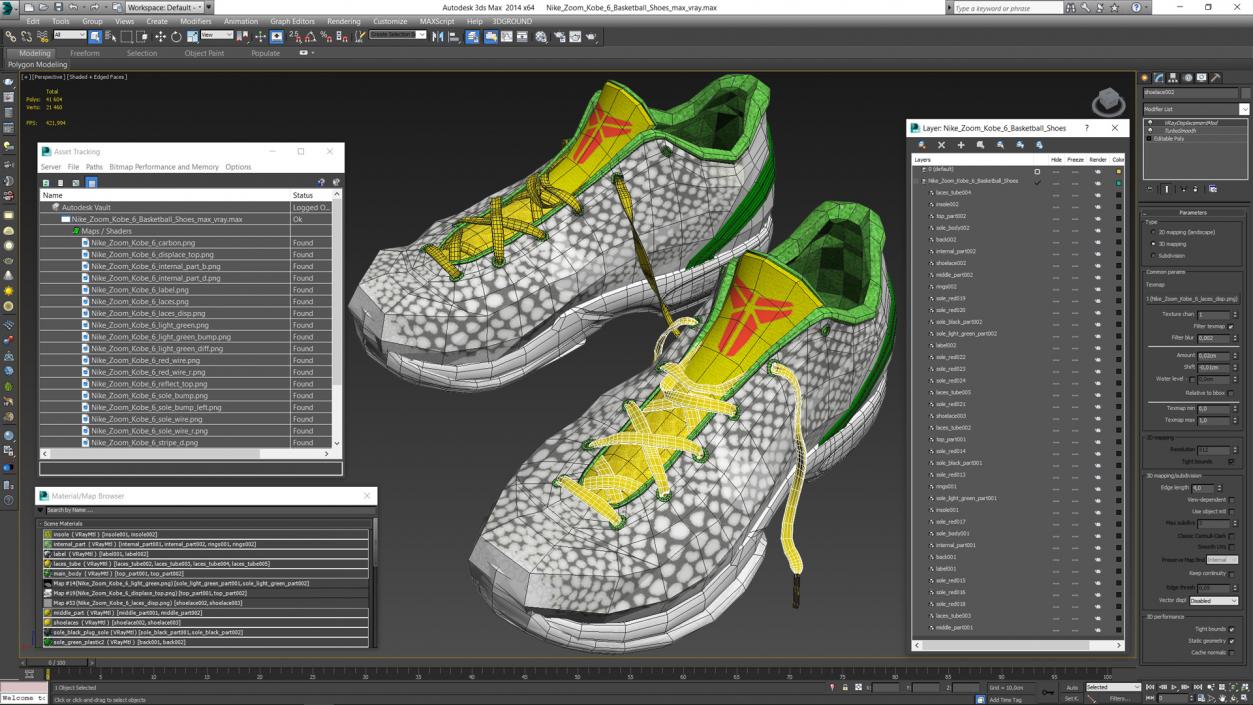 3D Nike Zoom Kobe 6 Basketball Shoes model