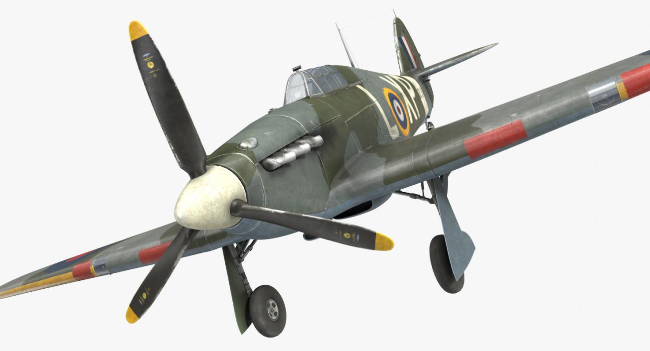 3D Hawker Hurricane Weathered