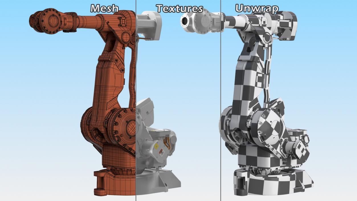 3D High Speed 6 Axis Industrial Robot Rigged