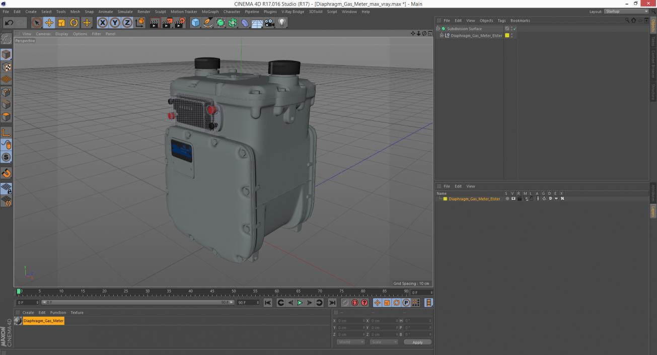 Diaphragm Gas Meter 3D model