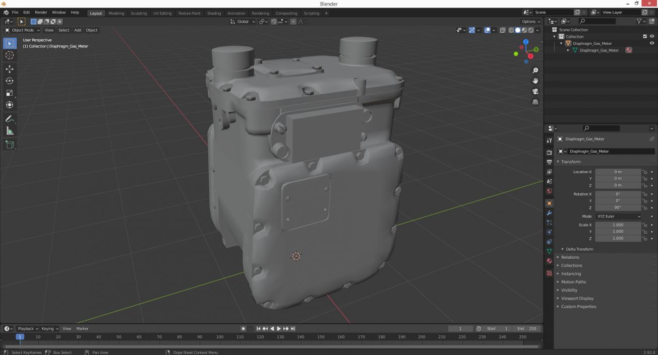 Diaphragm Gas Meter 3D model