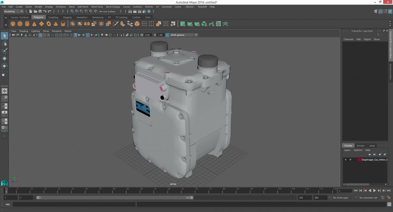 Diaphragm Gas Meter 3D model