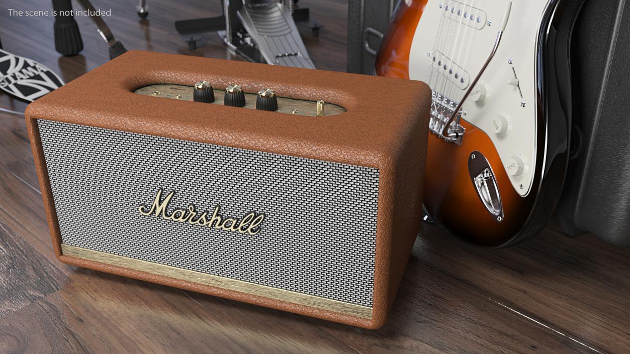 3D Marshall Stanmore II Wireless Bluetooth Speaker Brown model