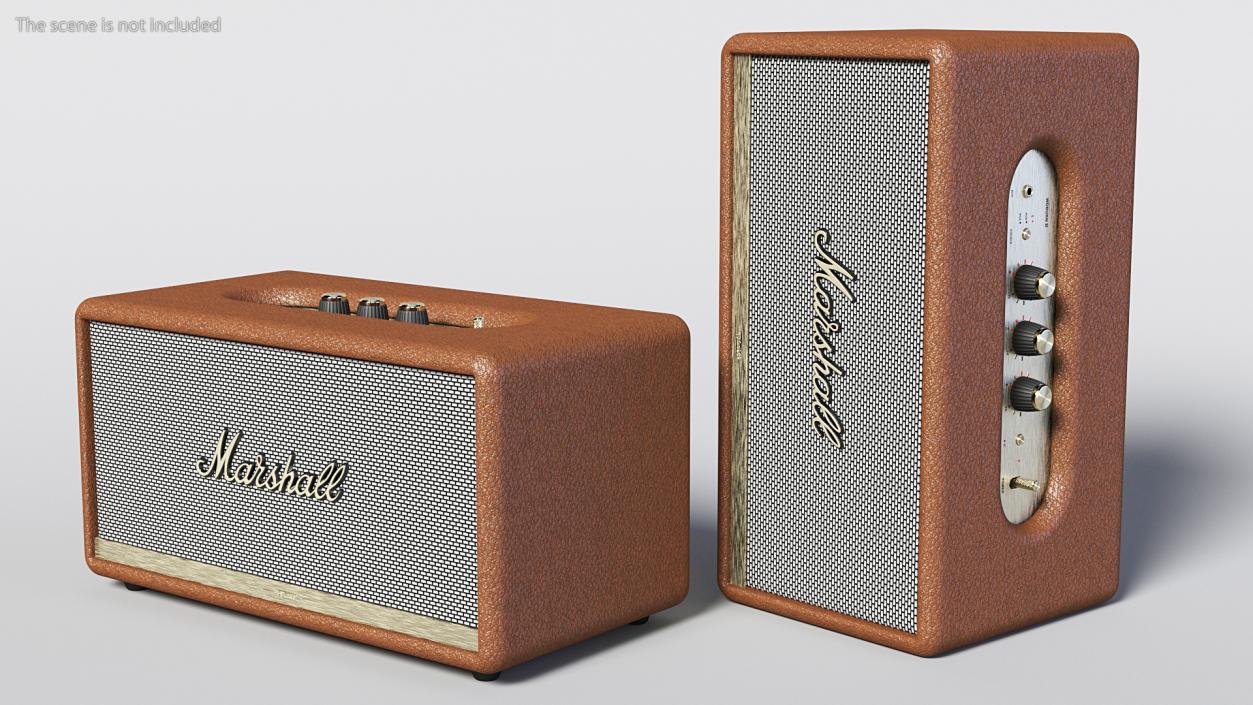 3D Marshall Stanmore II Wireless Bluetooth Speaker Brown model