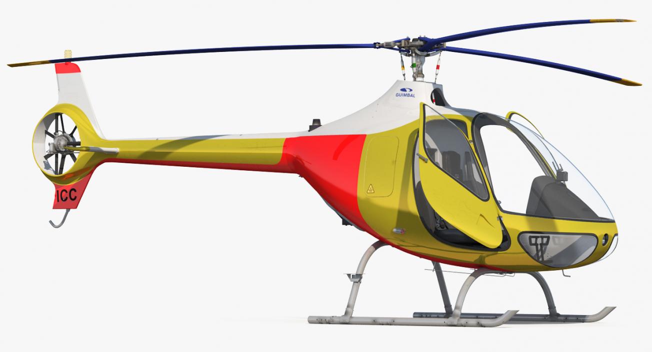 3D Light Helicopter Generic Rigged