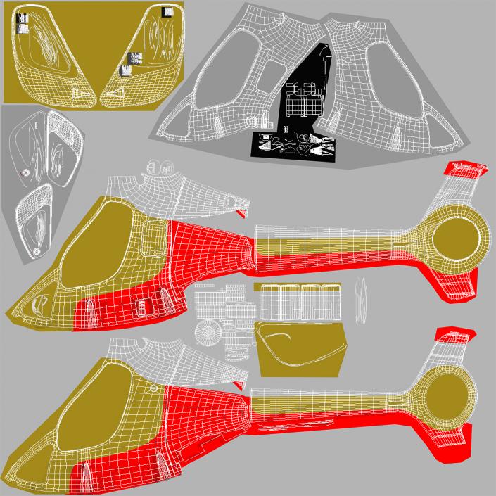 3D Light Helicopter Generic Rigged