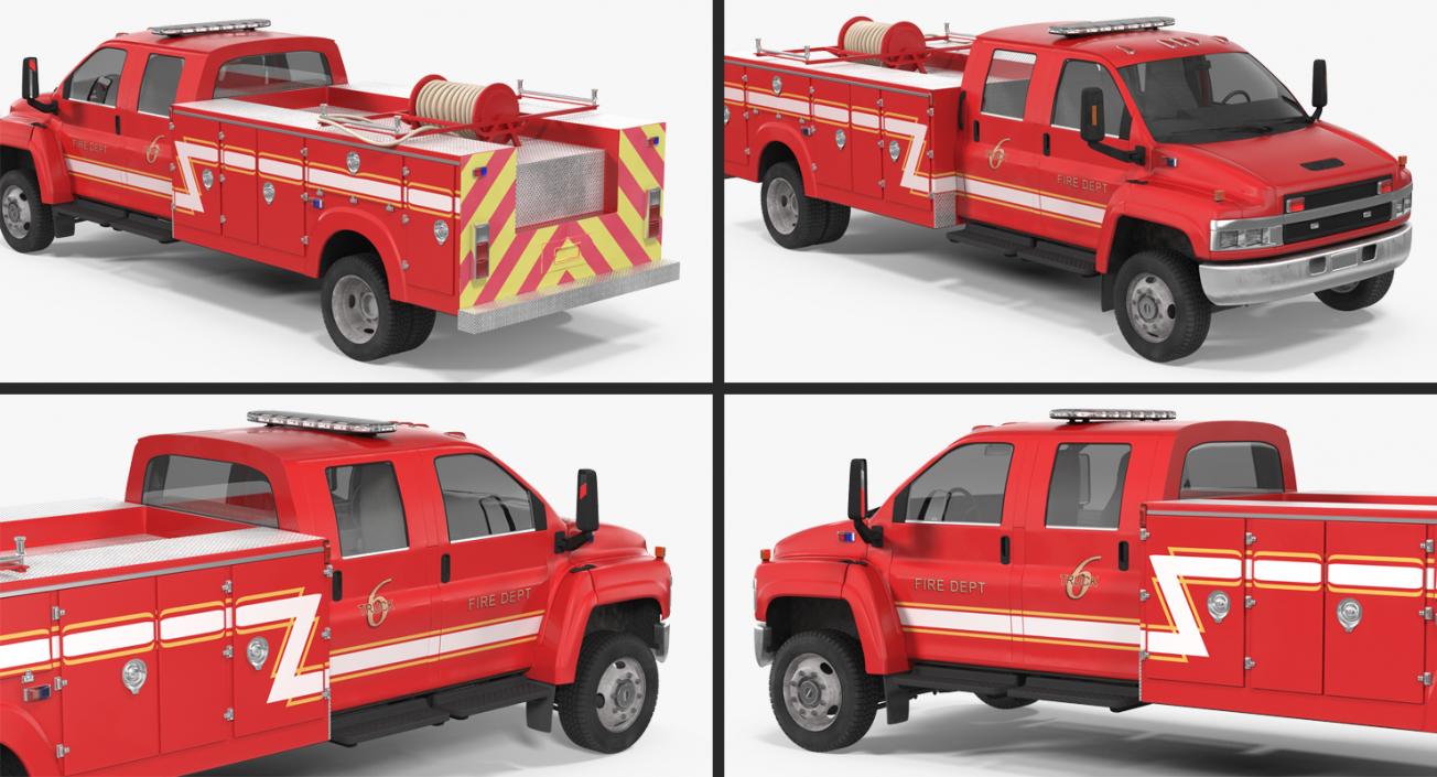 Old Fire Truck 3D model