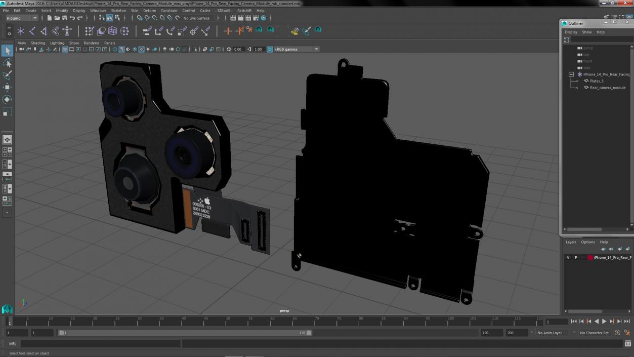 iPhone 14 Pro Rear Facing Camera Module 3D model