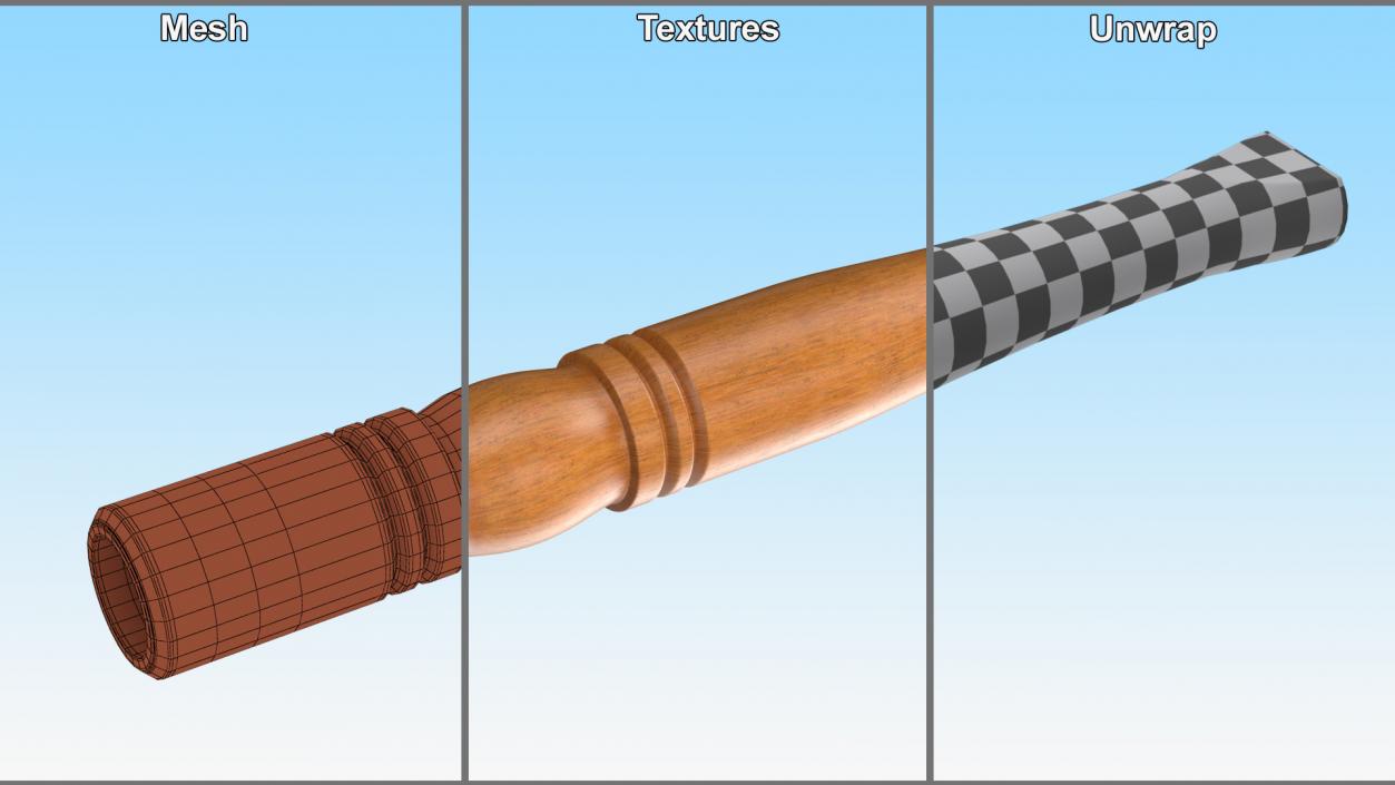 Cigarette Holder Dark Wood Short 2 3D model