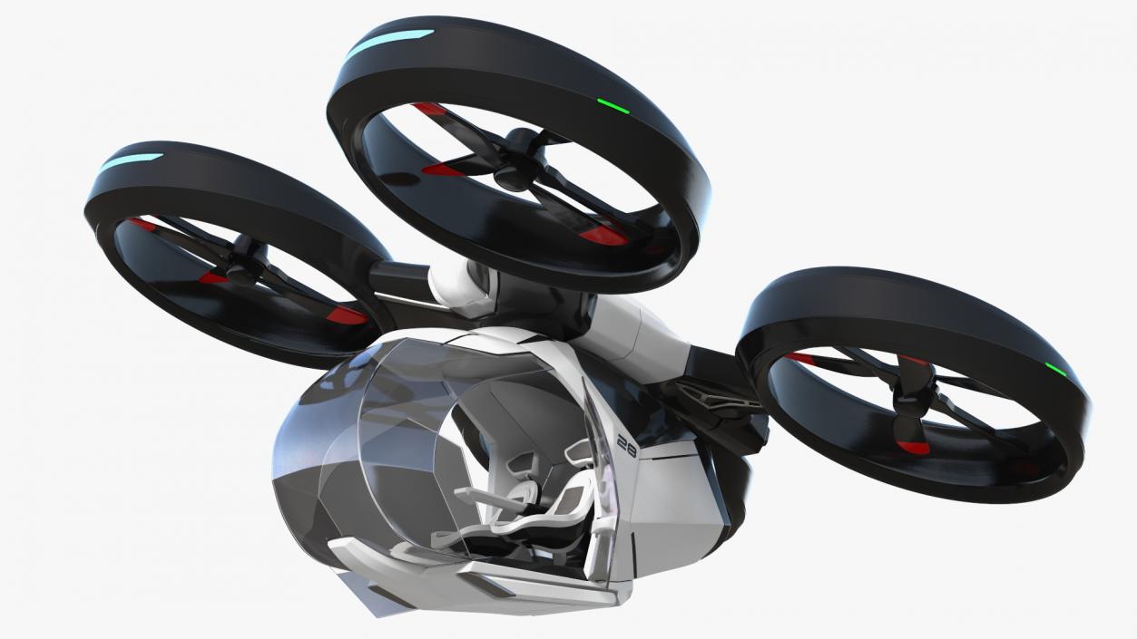 SciFi Futuristic Passenger Drone Rigged 3D model