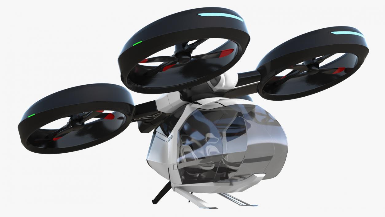 SciFi Futuristic Passenger Drone Rigged 3D model