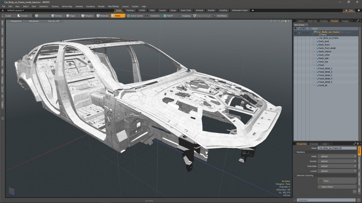 Car Body on Frame 3D