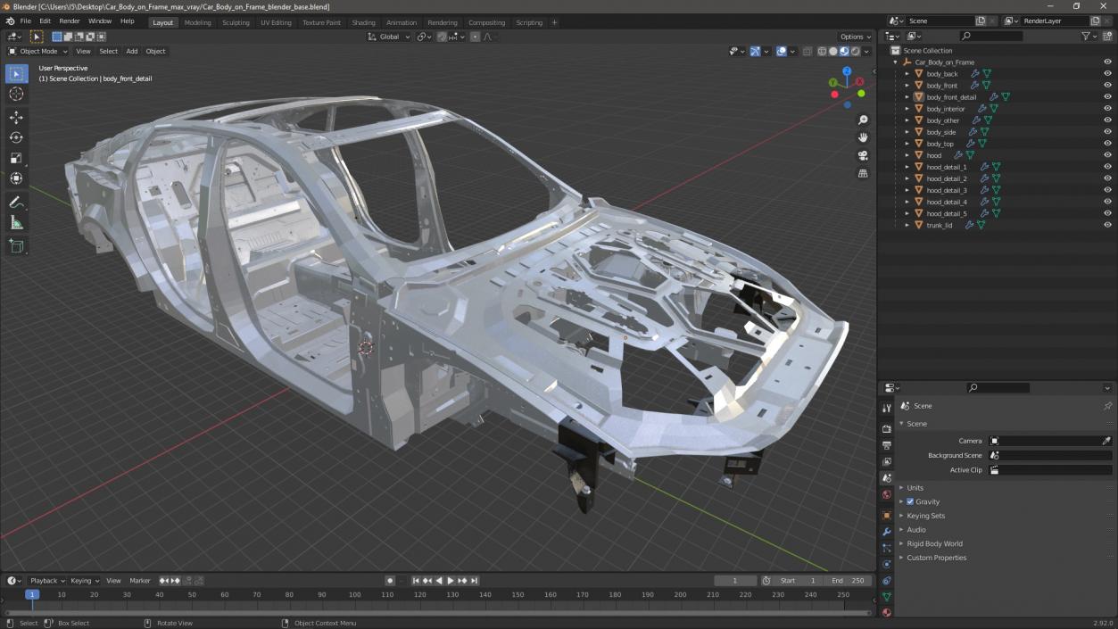 Car Body on Frame 3D