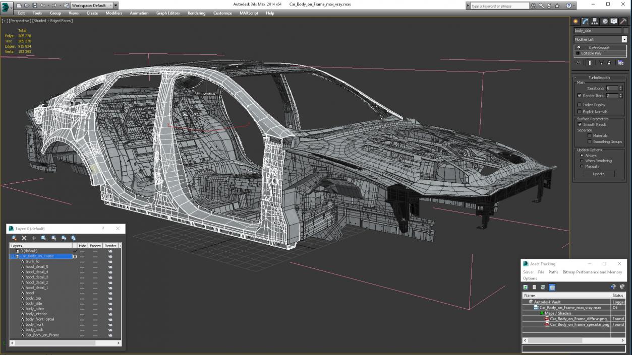 Car Body on Frame 3D