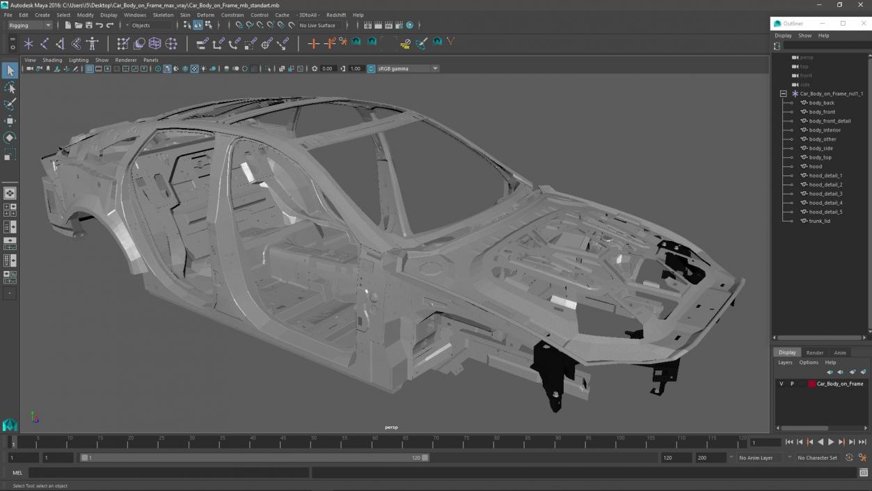 Car Body on Frame 3D