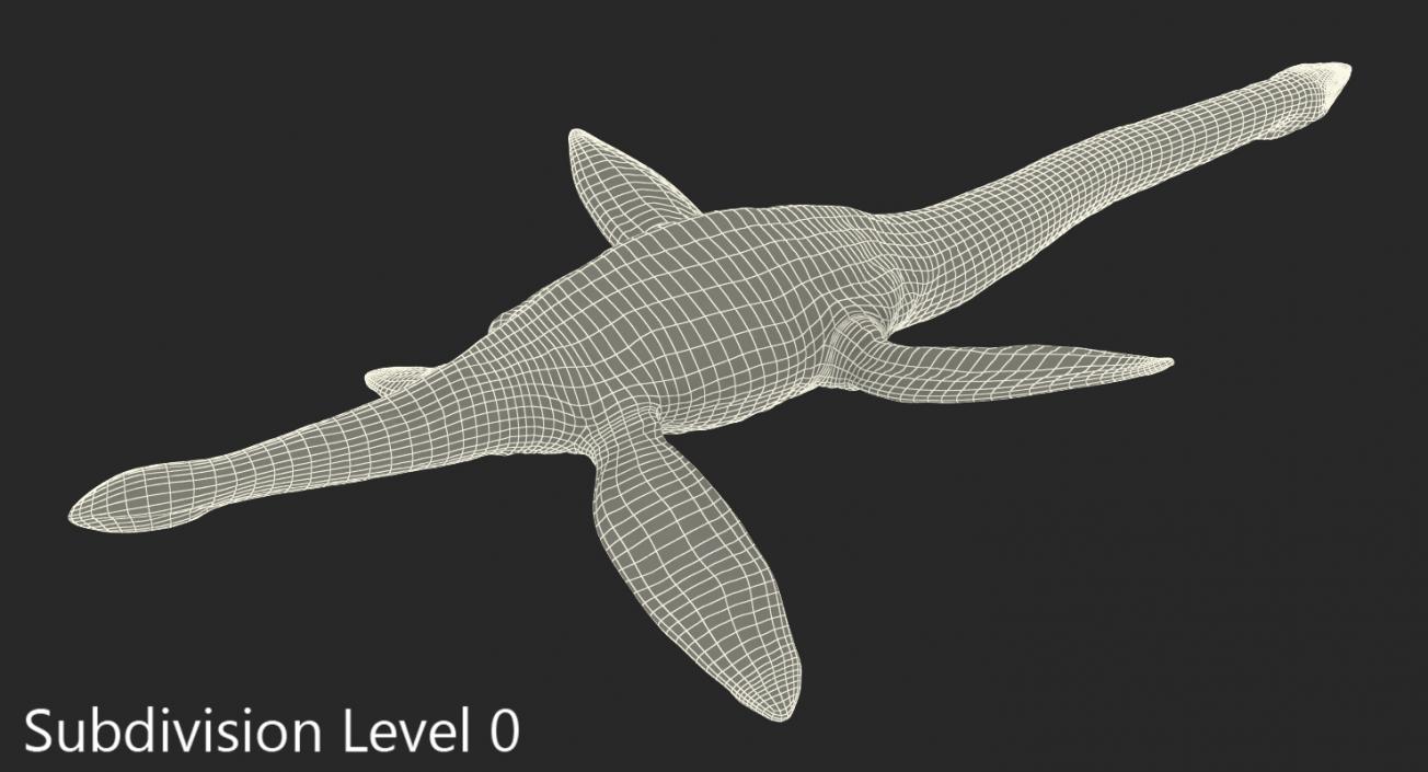 3D model Dinosaur Plesiosauria Swimming Pose