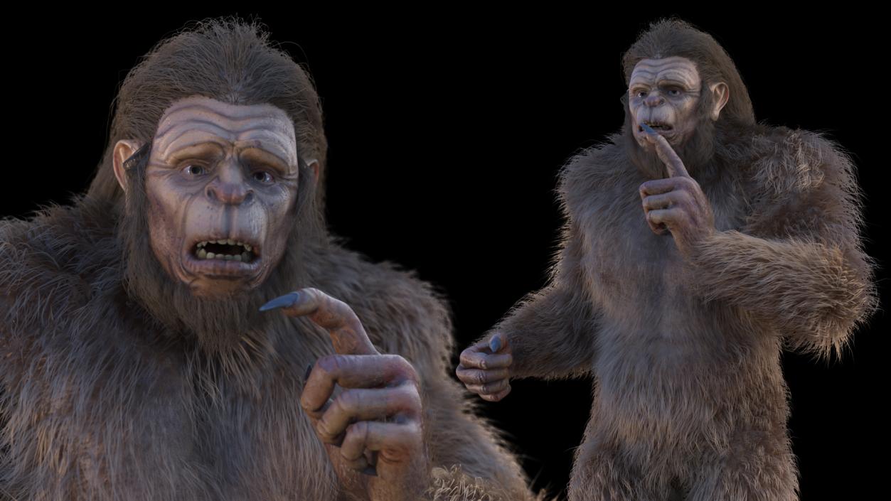 3D model Sasquatch Rigged Fur