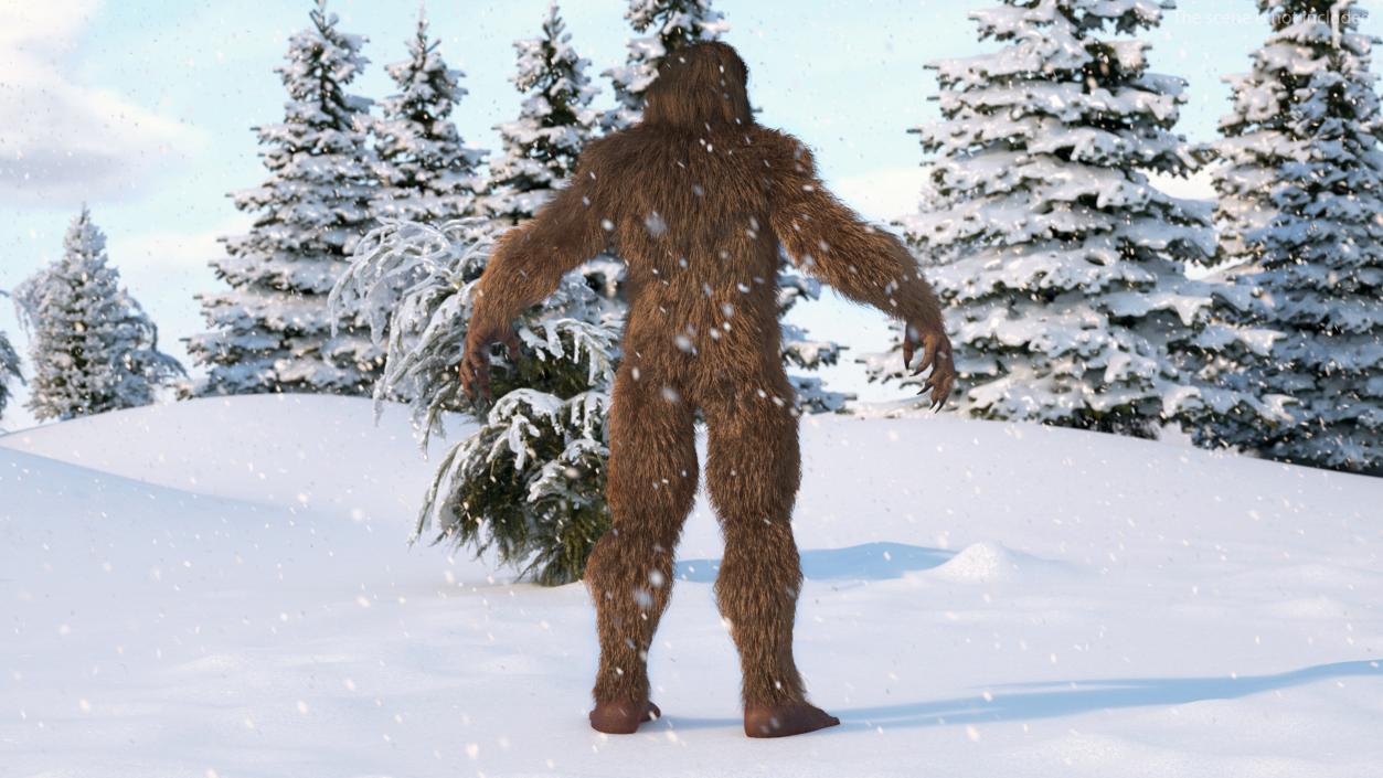 3D model Sasquatch Rigged Fur