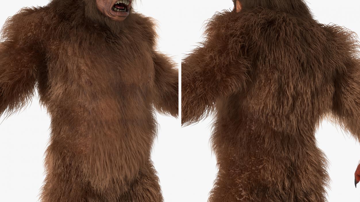 3D model Sasquatch Rigged Fur