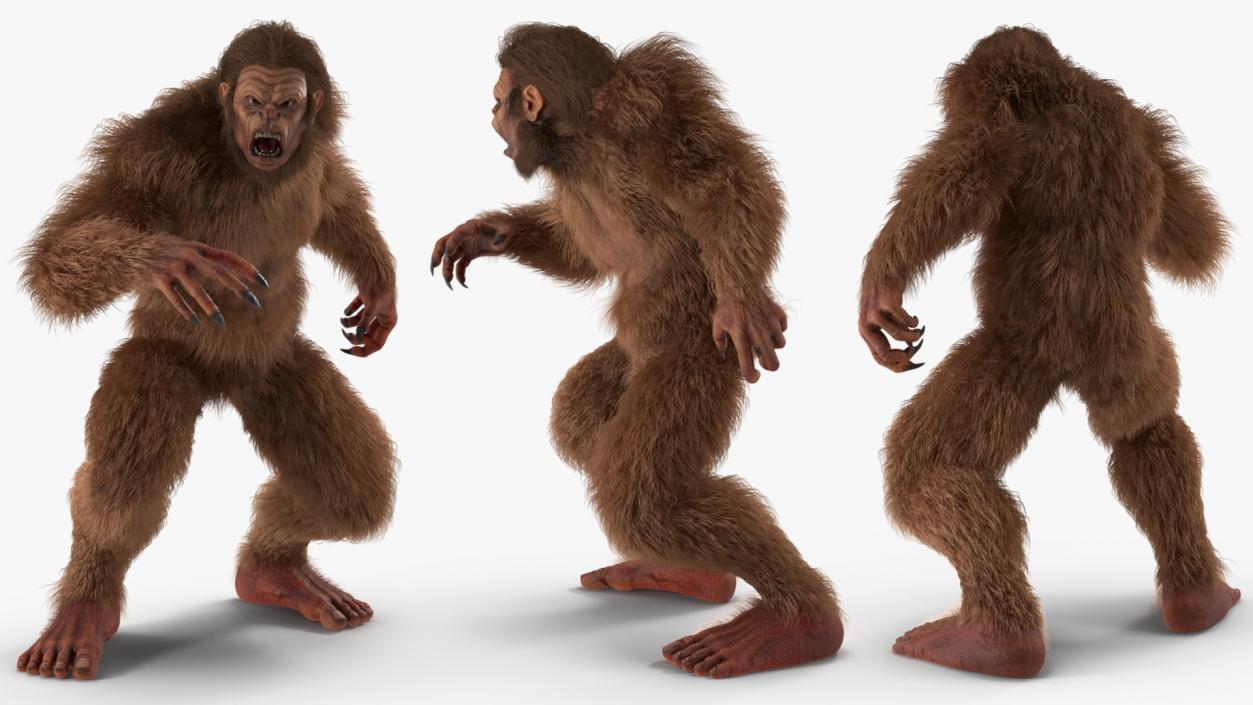 3D model Sasquatch Rigged Fur