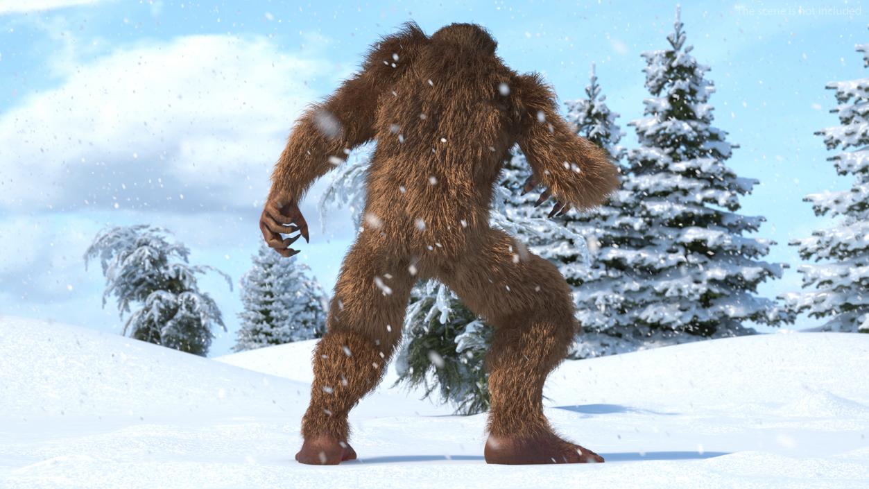 3D model Sasquatch Rigged Fur