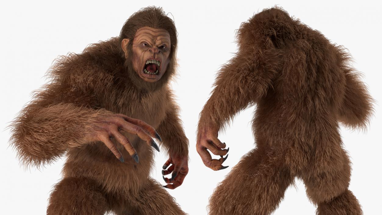 3D model Sasquatch Rigged Fur