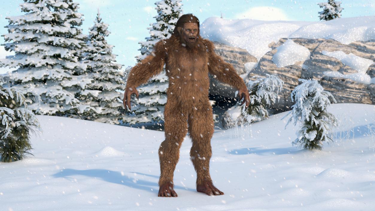 3D model Sasquatch Rigged Fur