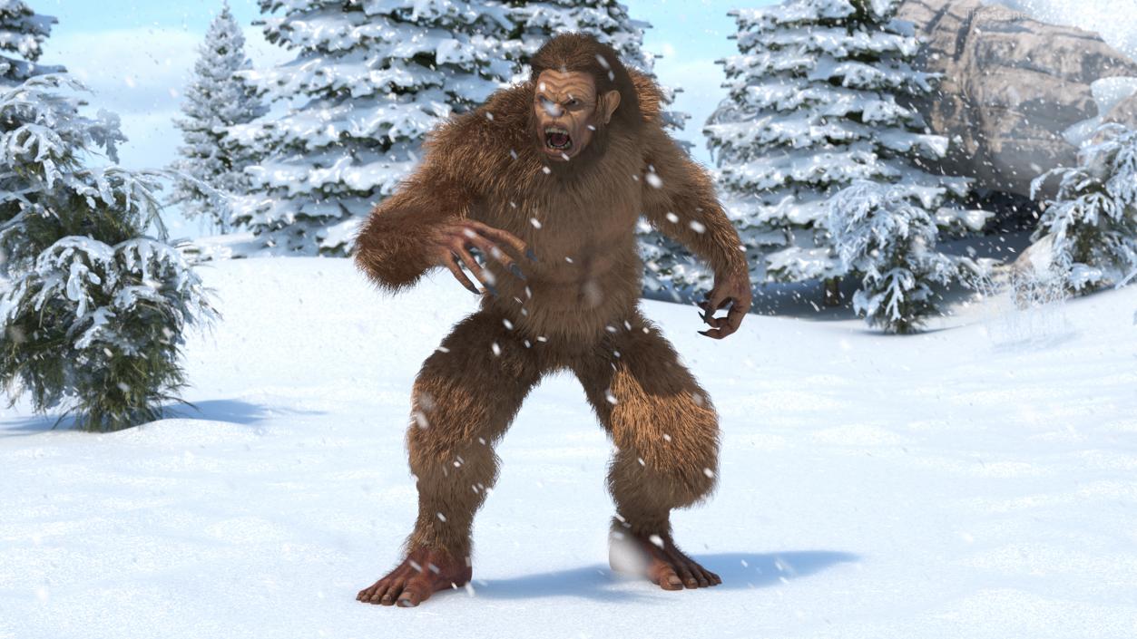 3D model Sasquatch Rigged Fur