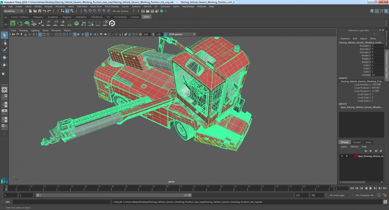 Deicing Vehicle Working Position 3D