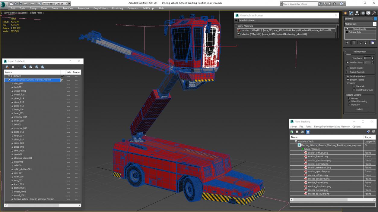 Deicing Vehicle Working Position 3D