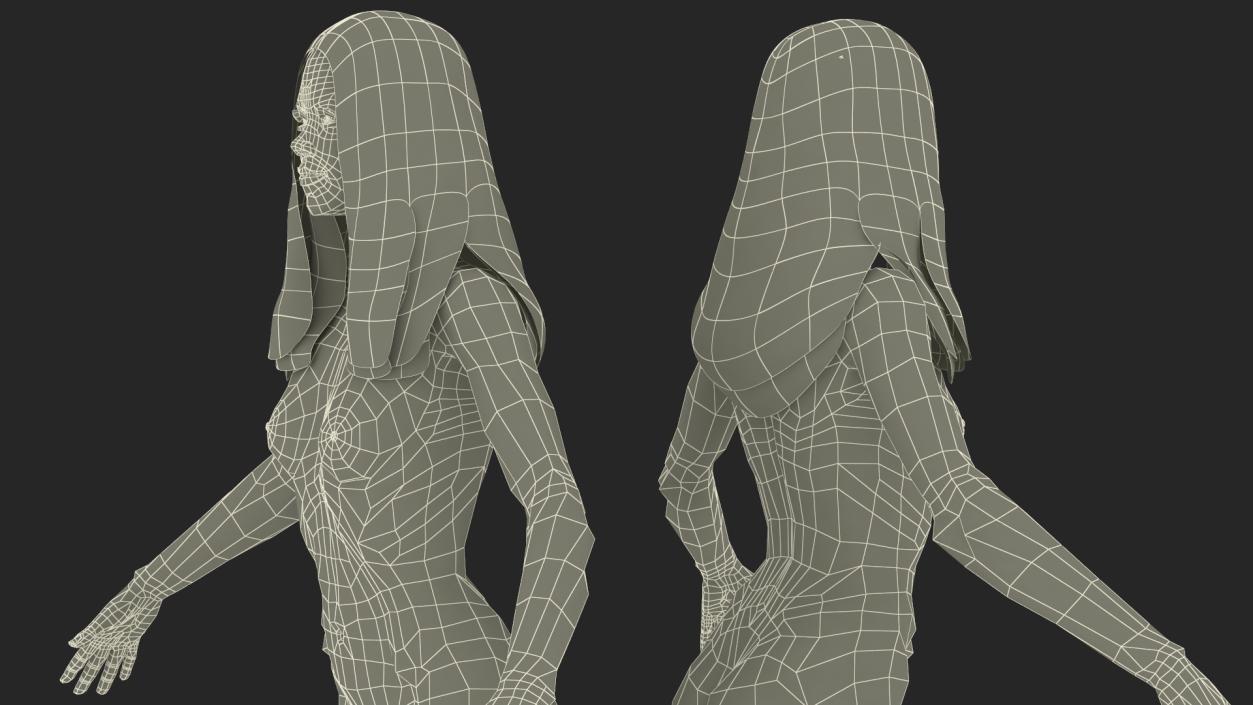 Naked European Woman Rigged 3D