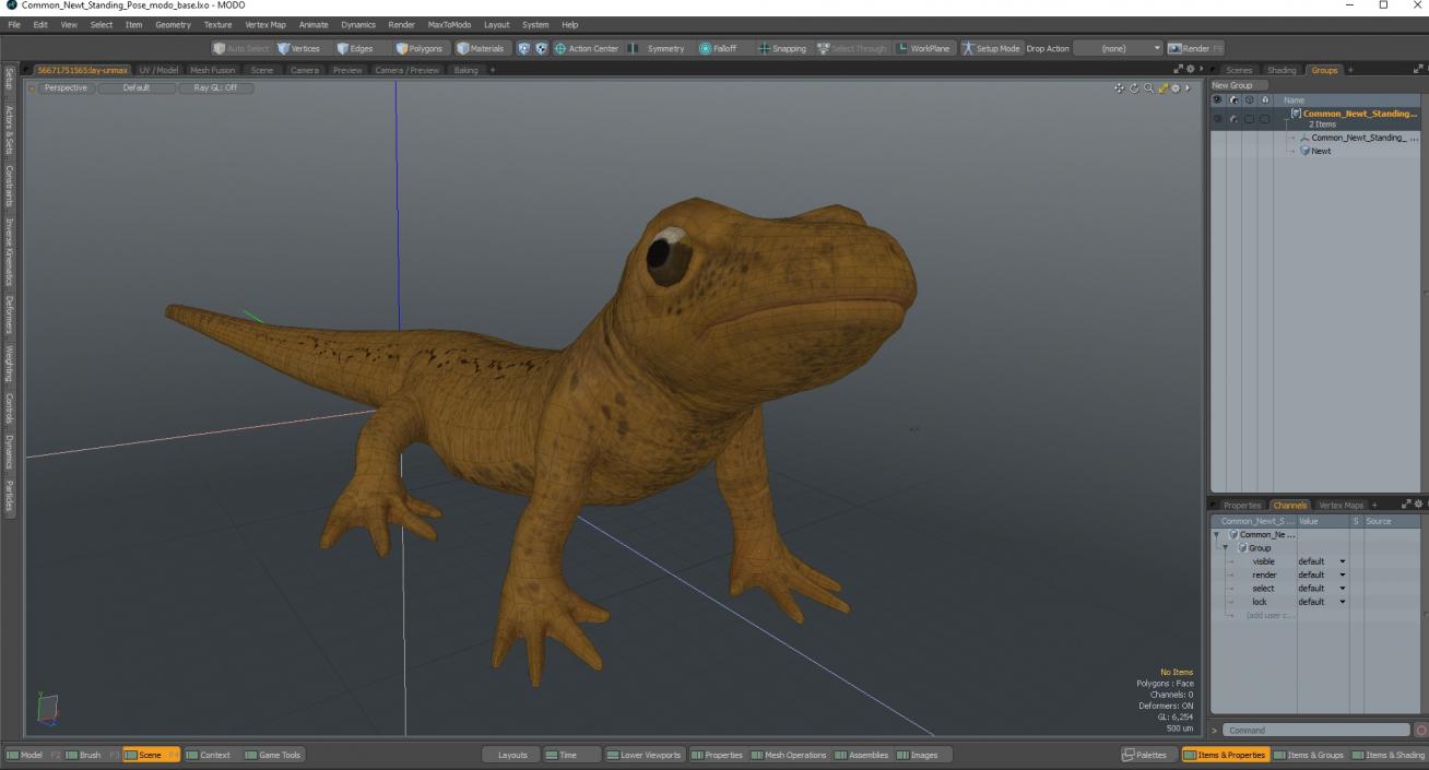 3D model Common Newt Standing Pose