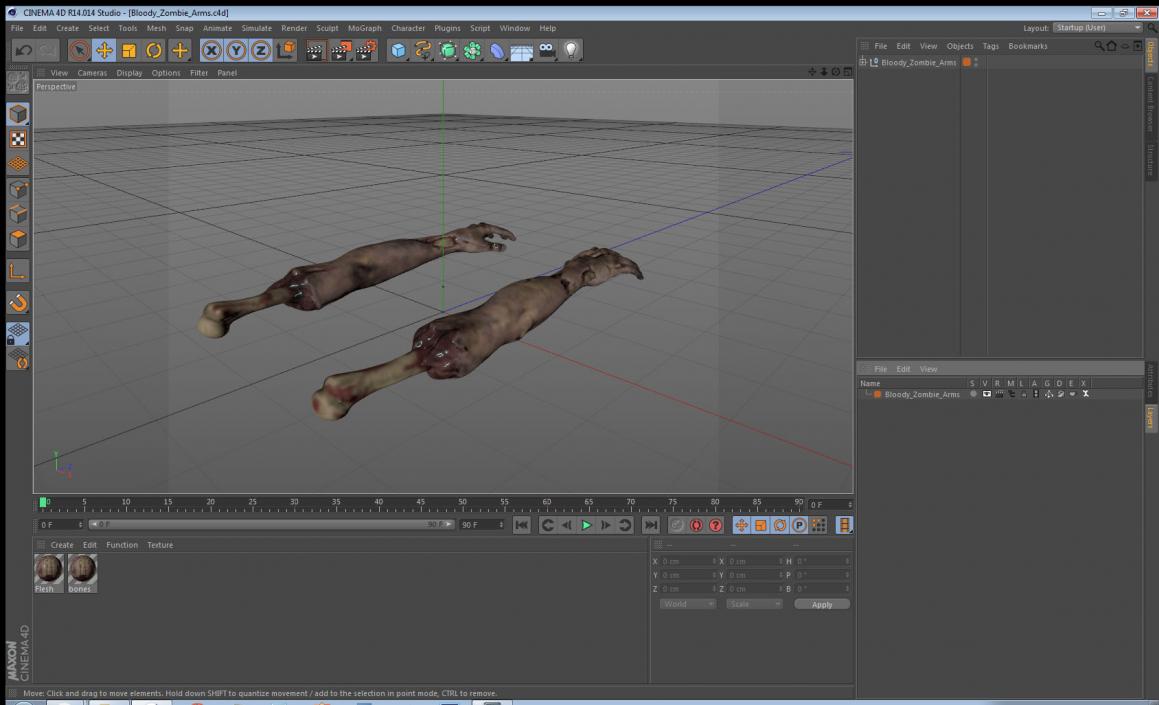 3D Bloody Zombie Arms model