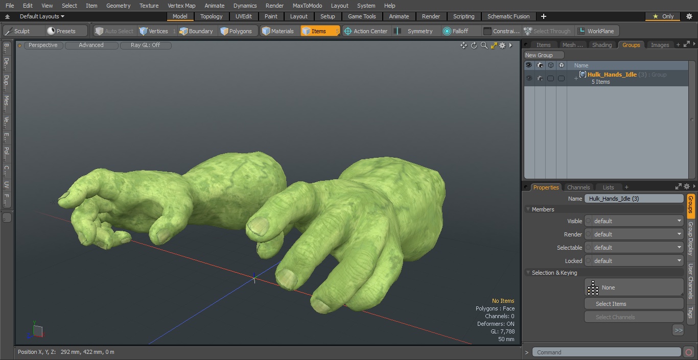 3D model Hulk Hands Idle