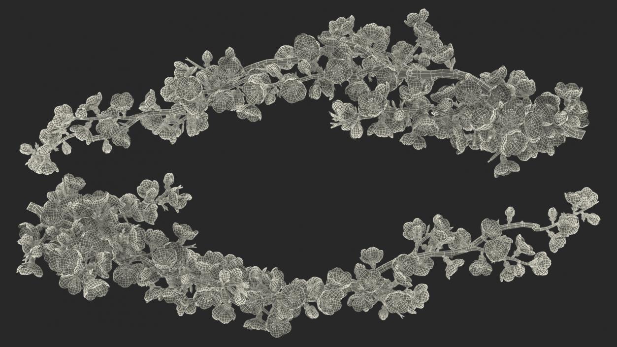 3D model Sakura Branch with Flower Buds