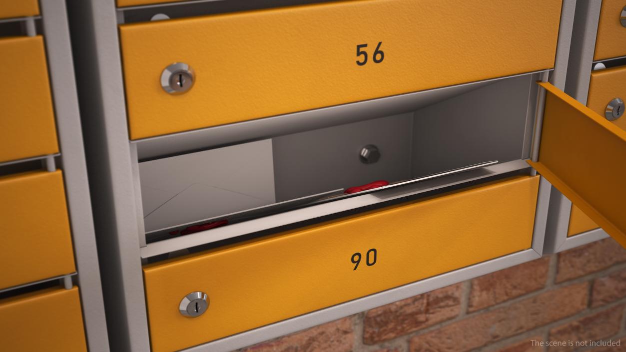 3D model Five Apartment Mailboxes Block