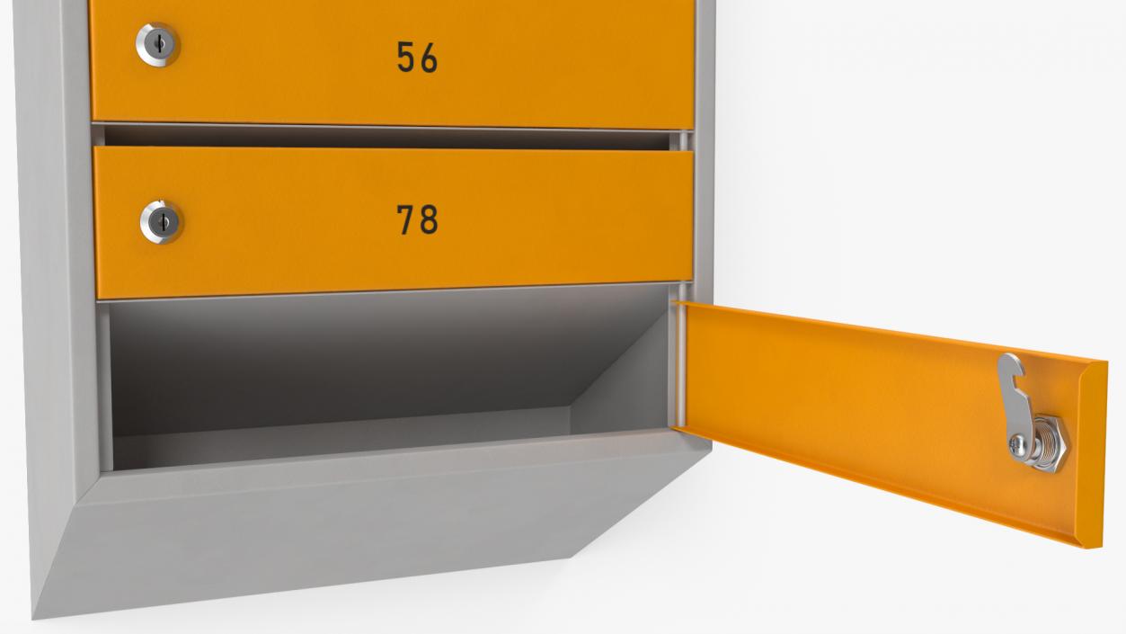 3D model Five Apartment Mailboxes Block