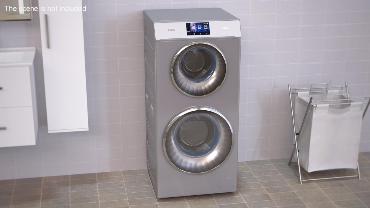 Haier DuoDrum Freestanding Washing Machine 3D