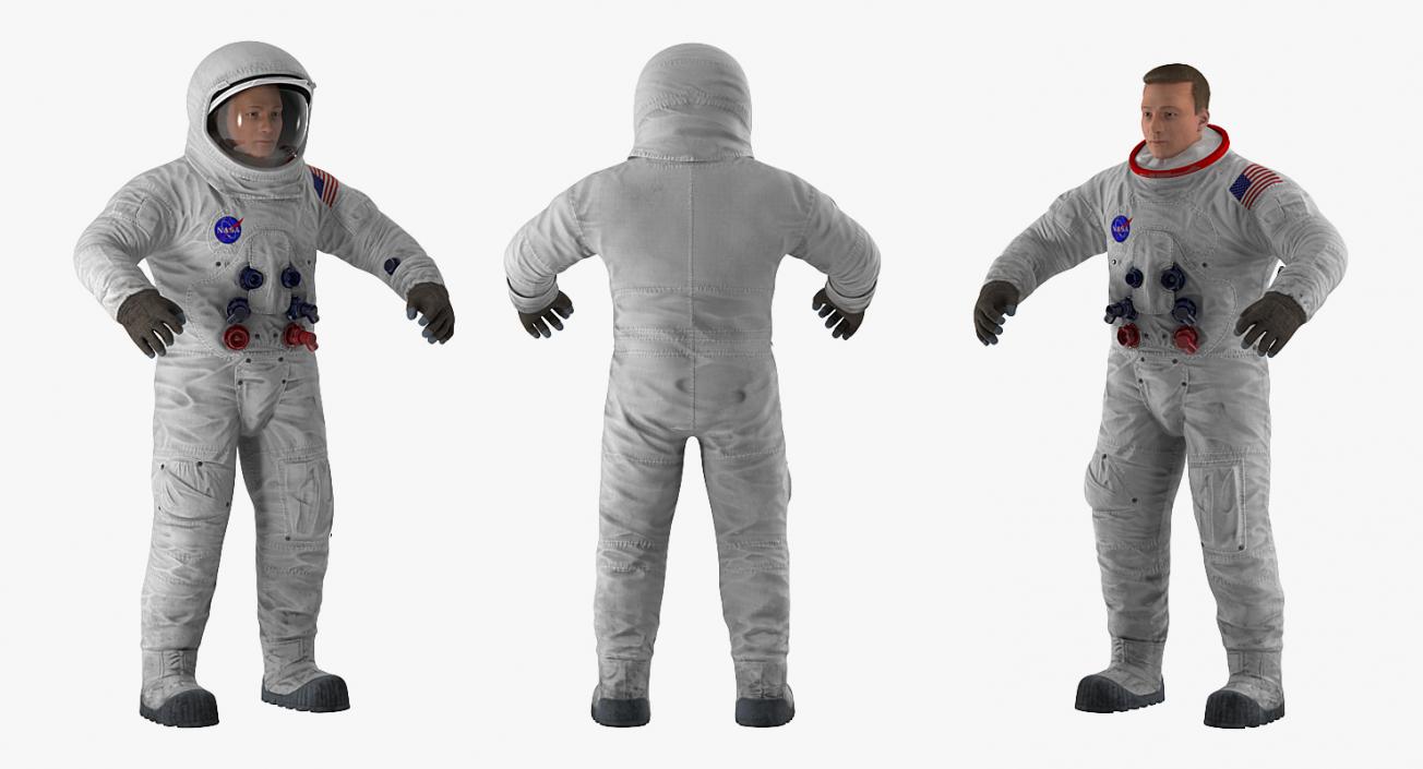 3D model Astronaut in Spacesuit A7L with Manned Maneuvering Unit