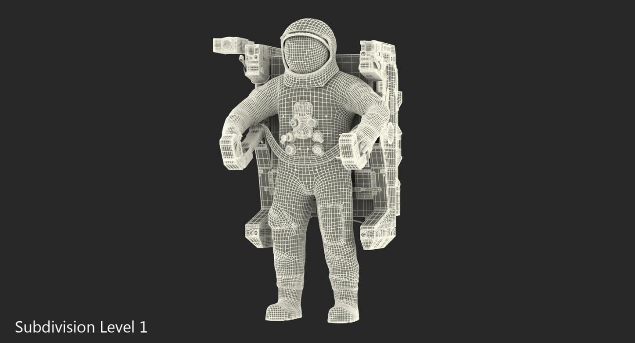 3D model Astronaut in Spacesuit A7L with Manned Maneuvering Unit