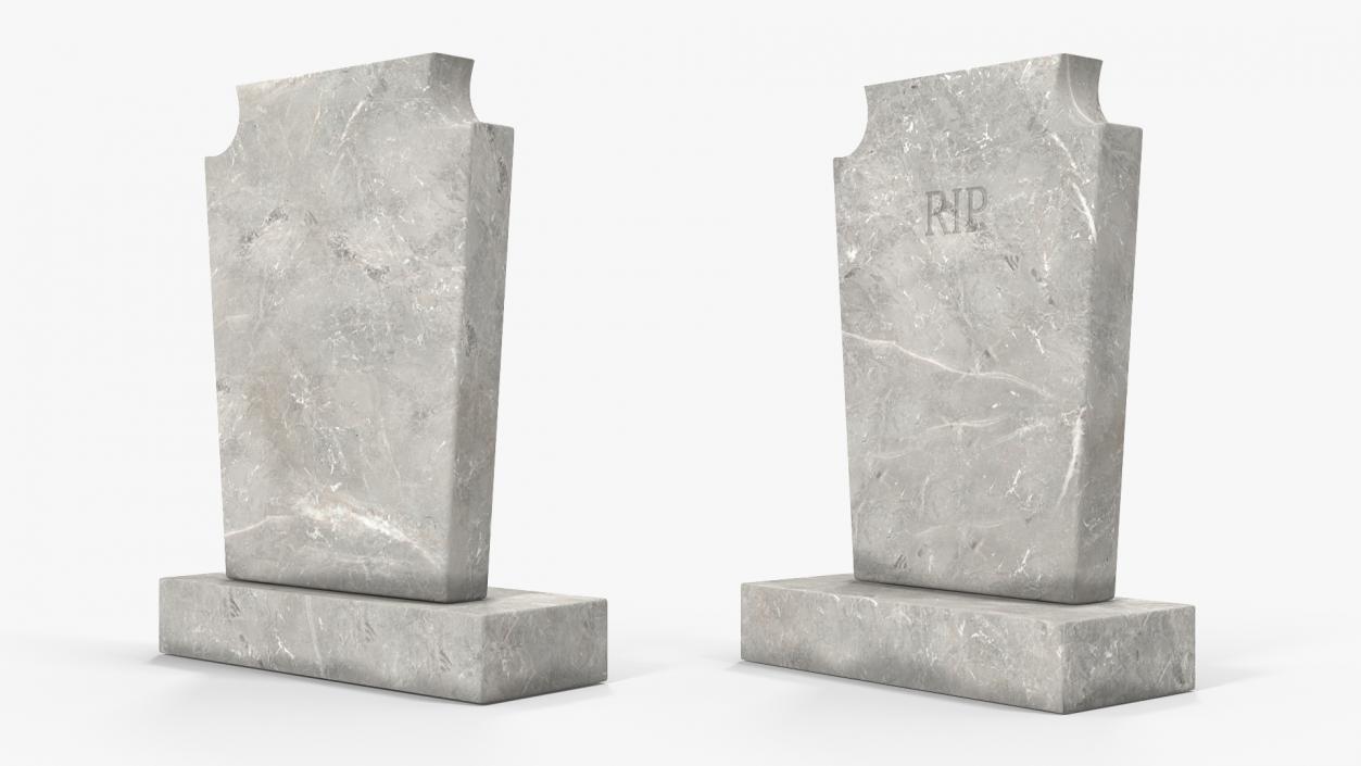 3D Marble Cemetery Gravestone