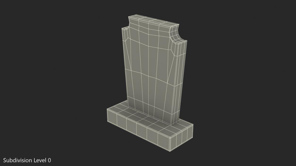 3D Marble Cemetery Gravestone