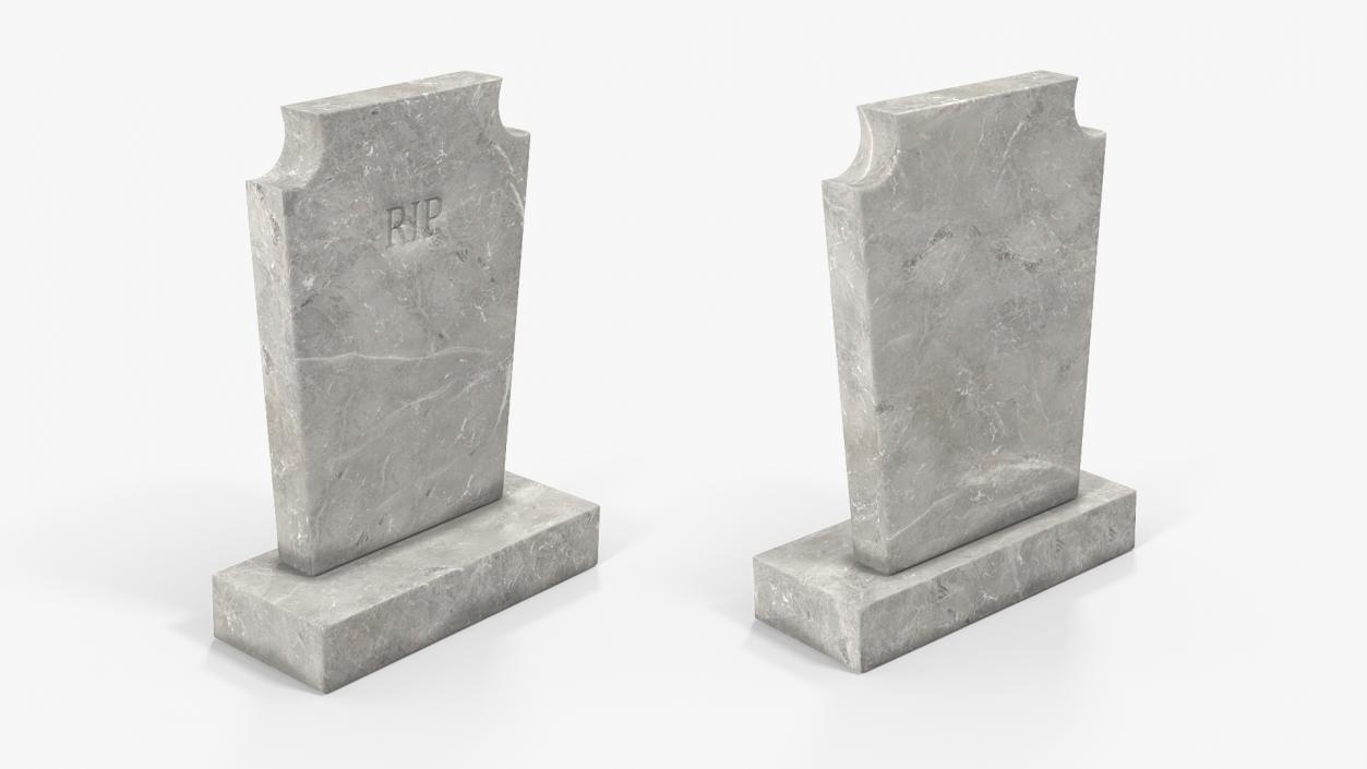 3D Marble Cemetery Gravestone